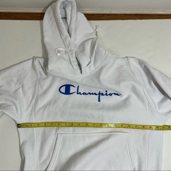 Champion Reverse Weave Hoodie: White Small S Sweatshirt Long Sleeve Pocket Mint - Picture 5 of 13
